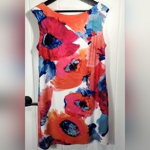 Trina Turk Felana Floral Watercolor Sleeveless Lined Jersey Dress